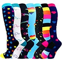 Los mejores  - ACTINPUT 3-7 Pares Calcetines de compresión para Mujeres y Hombres 20-25 mmHg es el Mejor atlético- Correr-Escalar…